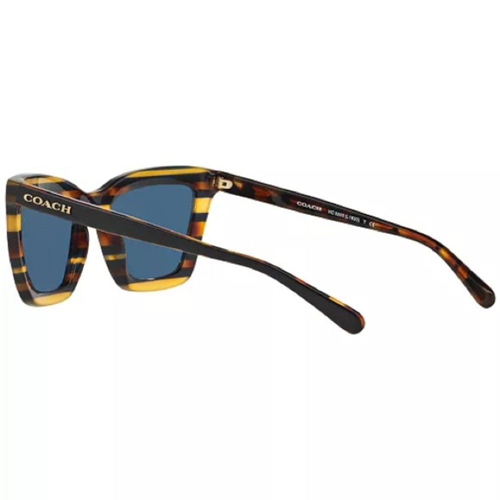 Coach Women's Tortoiseshell Frame Sunglasses with Blue Lenses